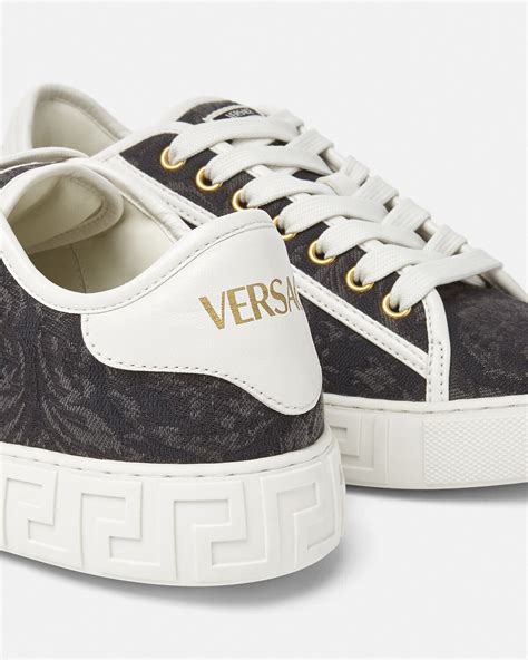 versace high top trainer medusa on back|Versace barocco greca sneaker.